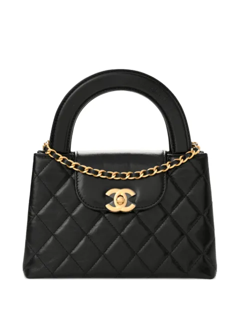 CHANEL Pre-Owned 2025 nano Kelly quilted calfskin gold-hardware tote bag Black NANOKELLYSHOPPER