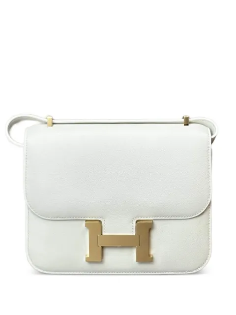 Hermès Pre-Owned 2024 Constance 18 Mini Miroir Veau Swift-leather gold-hardware shoulder bag White CONSTANCE18