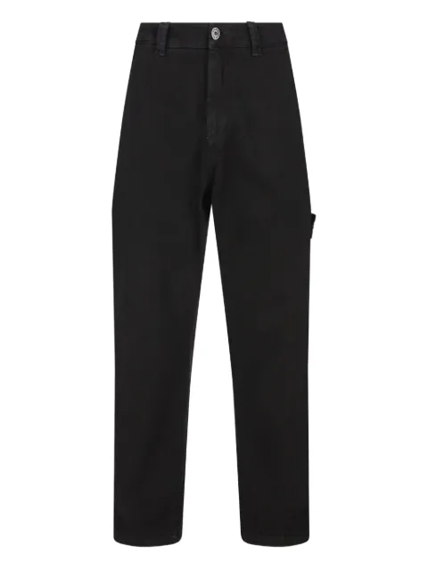 Stone Island logo-patch trousers Blue K2S153100008S0184