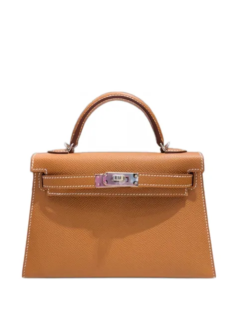 Hermès Pre-Owned 2024 Mini Gold Kelly Sellier 20 Epsom Palladium Hardware tote bag Brown KELLYSELLIER20