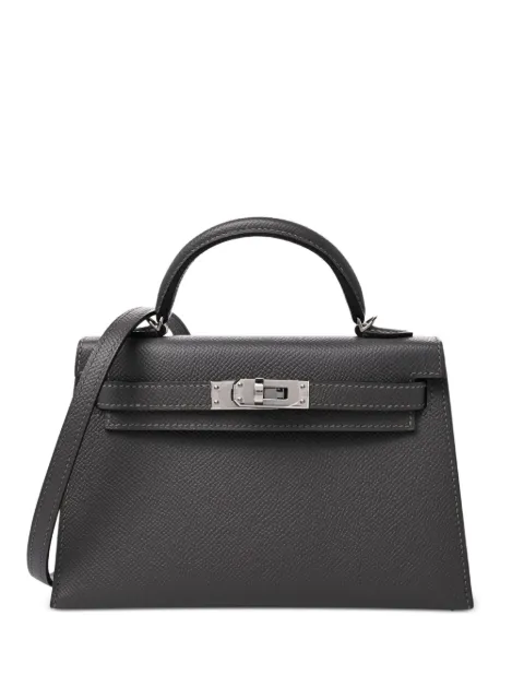 Hermès Pre-Owned 2025 mini Kelly Sellier 20 Verso Epsom-leather palladium-hardware tote bag Grey KELLYSELLIER20