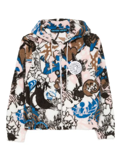 Chopova Lowena Engine Party fleece hoodie White 5310
