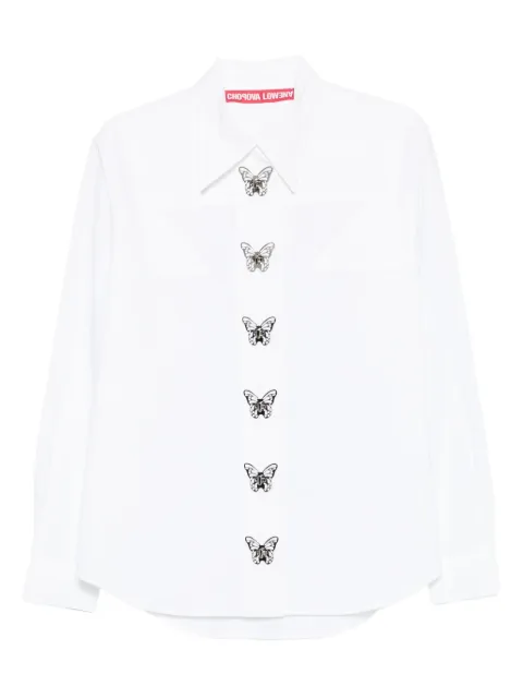 Chopova Lowena butterfly-embellished shirt White 2321