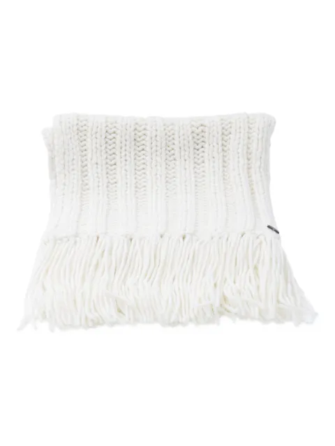Fedeli fringed ribbed-knit scarf Neutrals MD0071