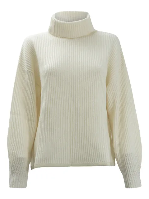 Max & Moi roll-neck ribbed sweater Neutrals H25POPPYWHITE