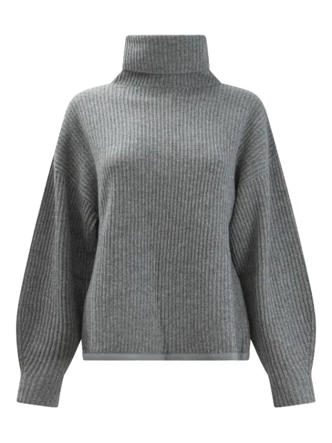 Max & Moi roll-neck ribbed sweater Grey H25POPPYGREY