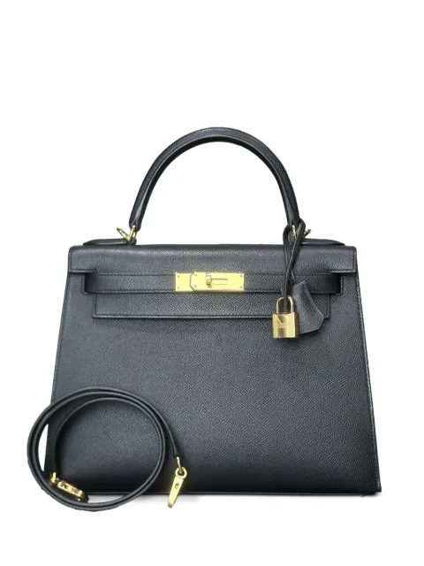Hermès Pre-Owned 2024 Kelly Sellier 28 Epsom gold-hardware handbag Black KELLY28SELLIER
