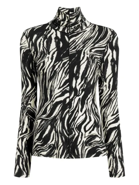 Proenza Schouler White Label Audrey marble-print top Black WL2614282JYP077MAR