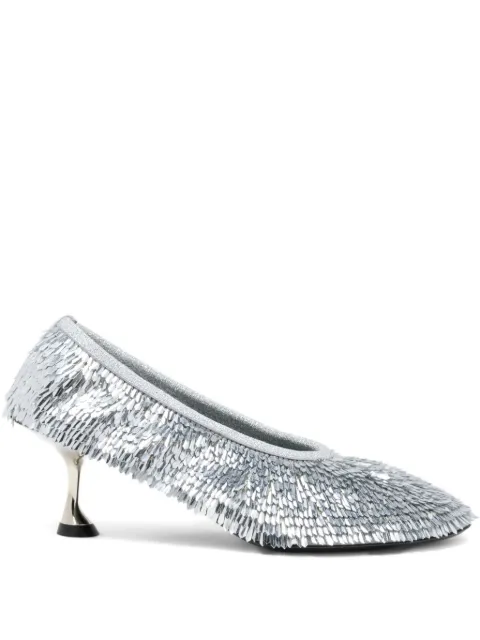 Proenza Schouler Tee sequinned pumps Silver SH261094BX012A