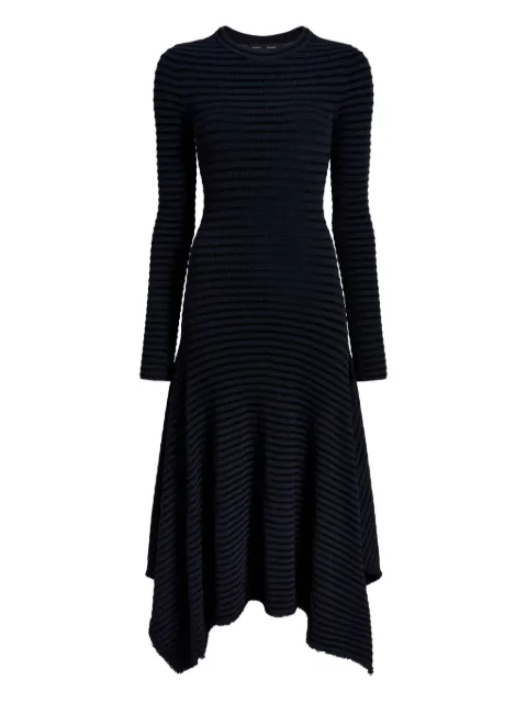 Proenza Schouler Didi striped asymmetric midi dress Blue R2617294KY407