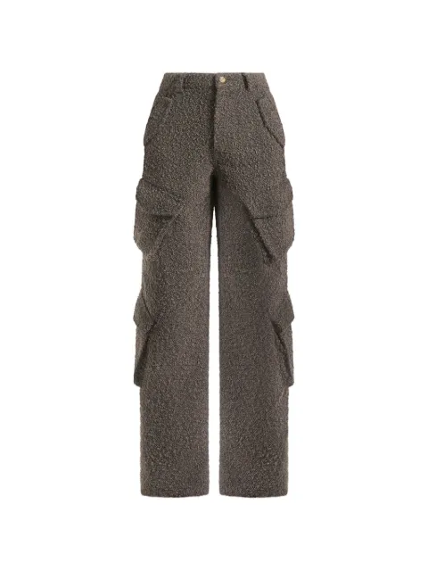 Manière De Voir Anne high waisted boucle denim cargo pants Brown WMN34121