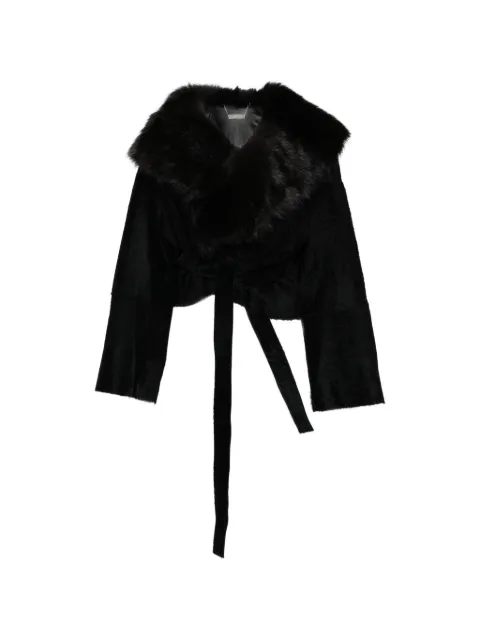 Nour Hammour Renata shearling jacket Black RS26CT02RENATA