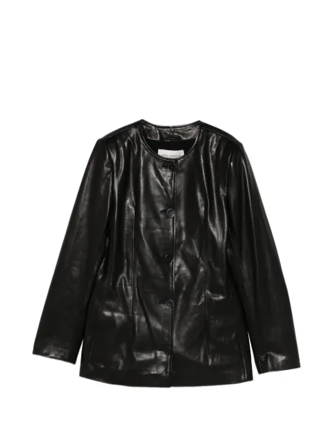 Nour Hammour Maud button-up leather jacket Black RS26JK26