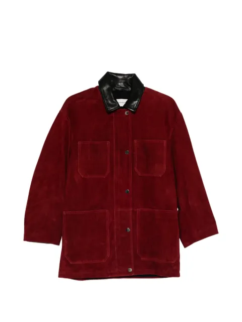 Nour Hammour Barn suede jacket Red RS26JK13