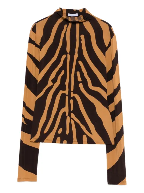 Ferragamo zebra print top Brown 13I057T