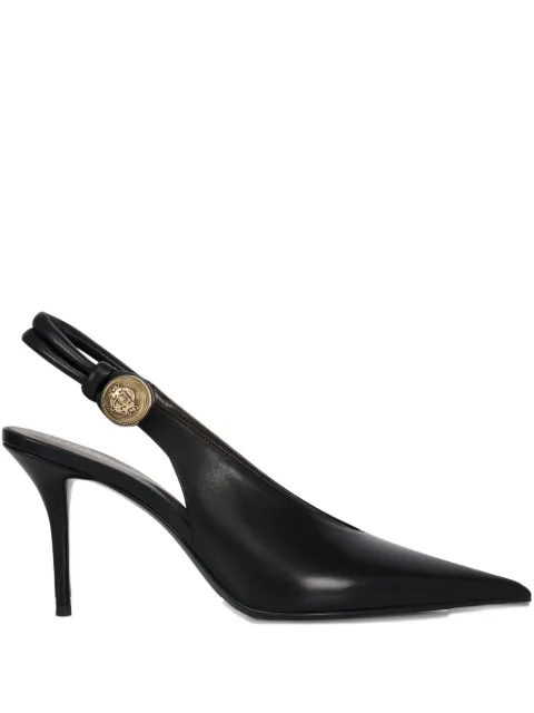 POTAMY 100mm leather heeled pumps Black PP01381CN05BLACK25W