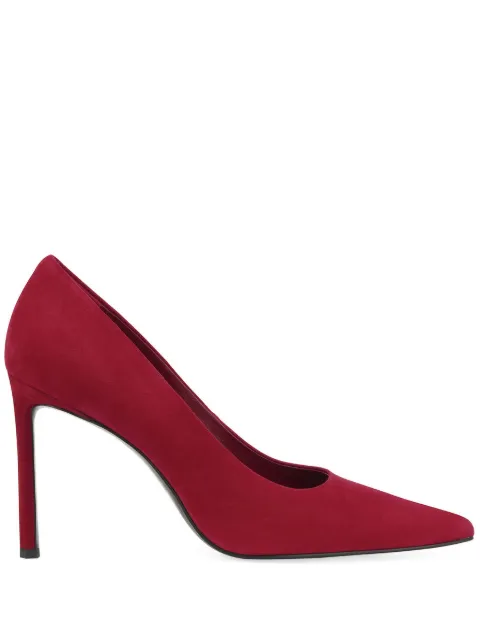 POTAMY 100mm suede heeled pumps Red PP00792CN01CHILI25S