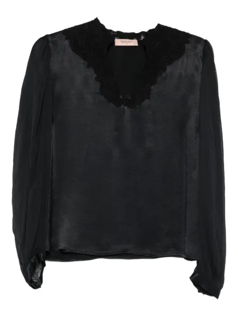TWINSET lace-detail blouse Black 252TT2243
