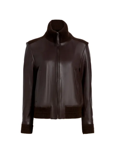 Proenza Schouler White Label Elenora panelled leather jacket Brown WL2612166LR222