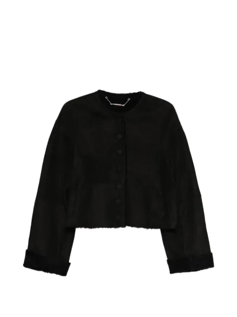 Nour Hammour Willow buttoned leather jacket Black RS26JK07WILLOW