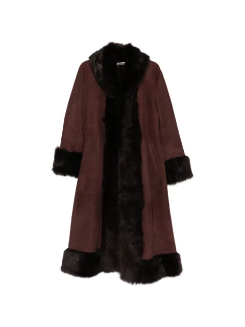Nour Hammour Kaya single-breasted fur coat Brown RS26CT06