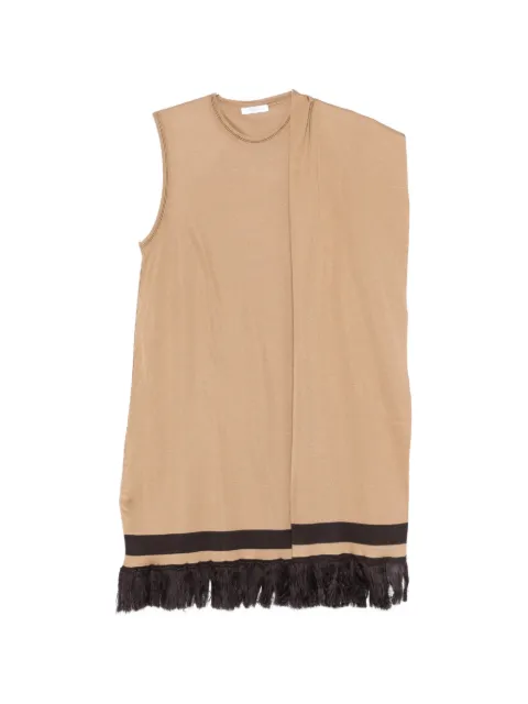 Ferragamo fringe-hem mini dress Neutrals 13H866A