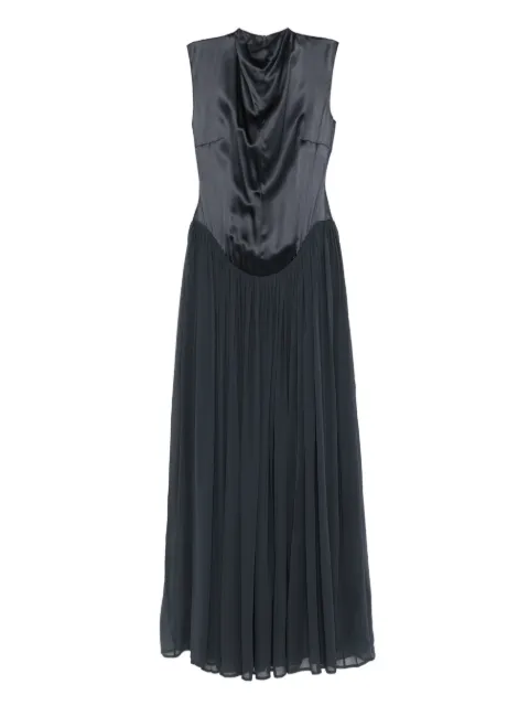 TOVE gathered silk maxi dress Black TVD210STL
