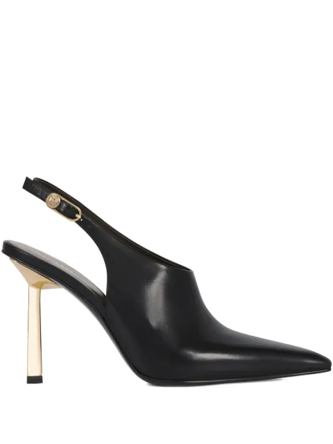 POTAMY 50mm leather heeled pumps Black PP00874CN07BLACK25W