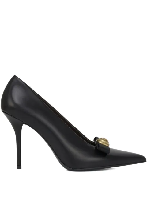 POTAMY 100mm leather heeled pumps Black PP01362CN01BLACK25W