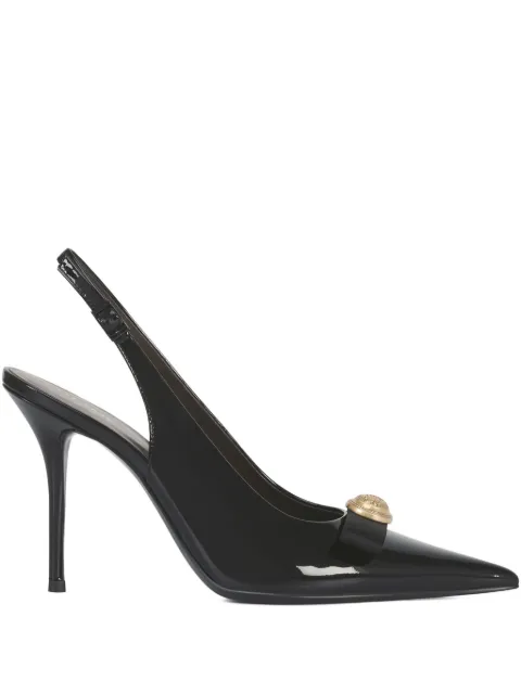 POTAMY 110mm leather heeled pumps Black PP01321CN06BLACK25W