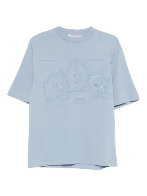 Iceberg embroidered cotton T-shirt Blue F5B36325