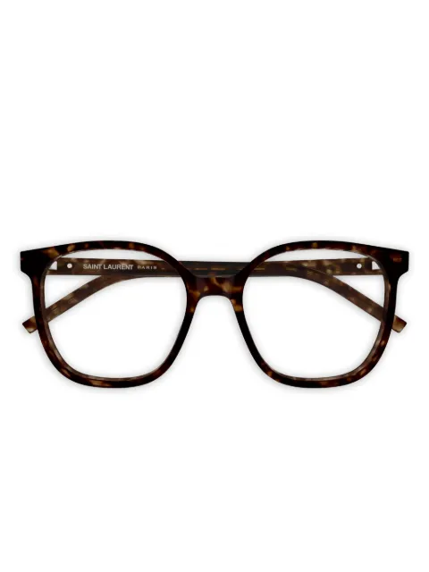 Saint Laurent Eyewear tortoiseshell-effect square-frame glasses Brown SLM155