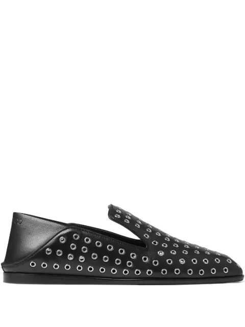 Jimmy Choo Eliot eyelet-detailing slippers Black ELIOTSLIPPERFZGJ