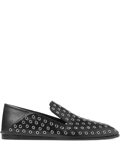 Jimmy Choo Eliot eyelet-detailed smoking slippers Black ELIOTSLIPPERMZGJ