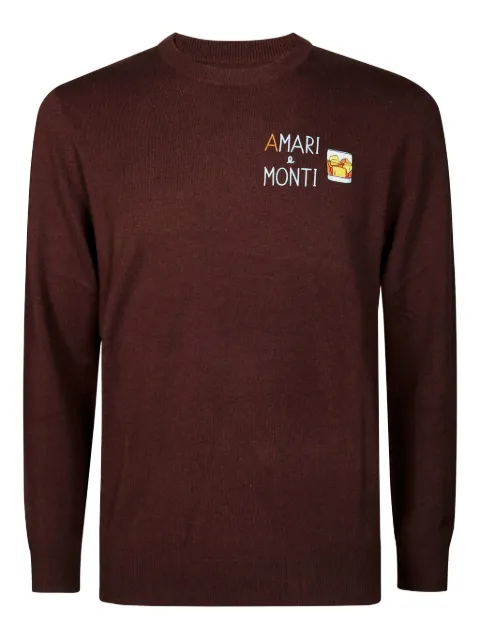 MC2 Saint Barth embroidered crew-neck sweater Brown HERONLIGHT03498I