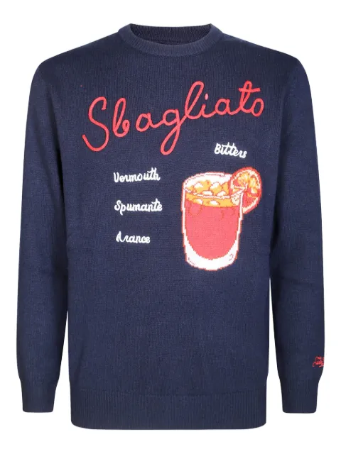 MC2 Saint Barth embroidered-drink graphic crewneck sweater Blue HERON00322I
