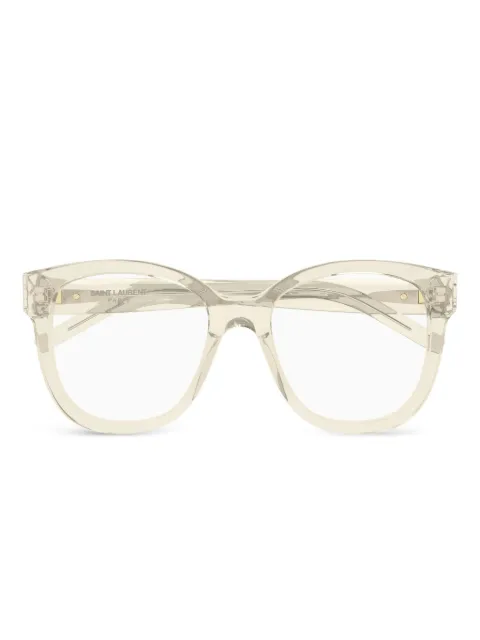 Saint Laurent Eyewear geometric logo glasses Neutrals SLM97009