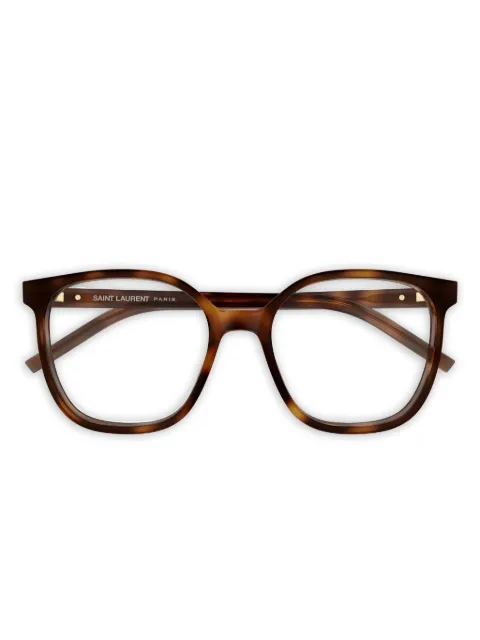 Saint Laurent Eyewear tortoiseshell-effect square-frame glasses Brown SLM155003