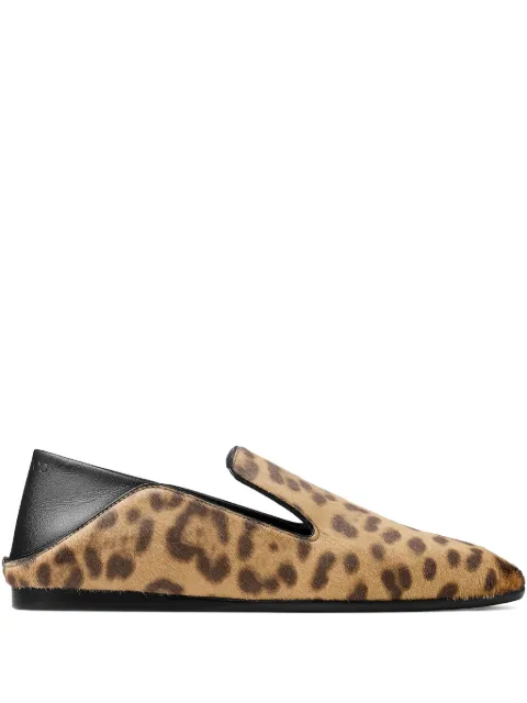 Jimmy Choo Eliot leopard-print smoking slippers Neutrals ELIOTSLIPPERFLOP