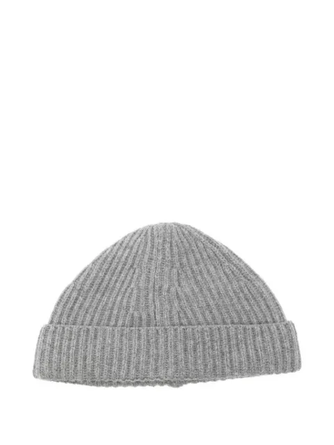 AMARANTO ribbed beanie hat Grey B9F0085