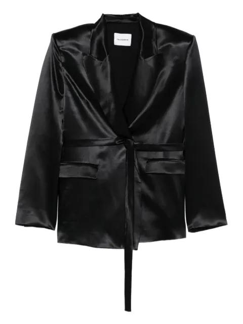 THE ANDAMANE tie-waist pocket blazer Black TM183006ATNV127