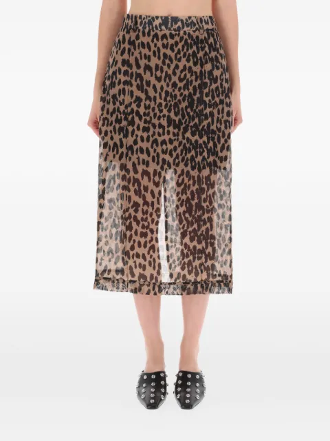 Baum Und Pferdgarten animal-print pleated skirt Neutrals 24390C8209