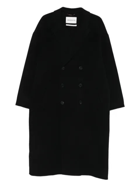 AMARANTO double-breasted coat Black B6F0026