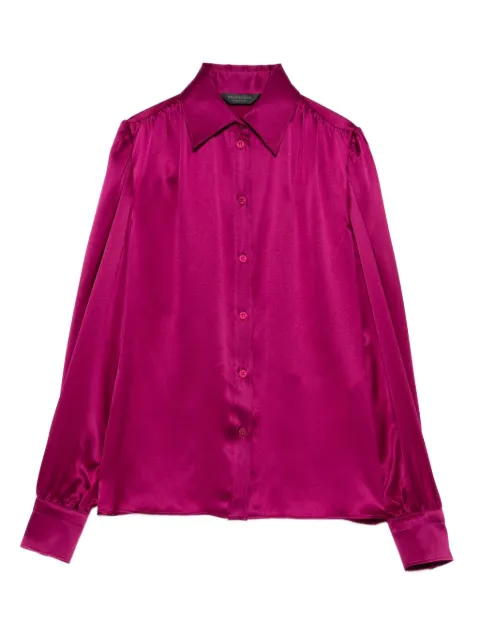 Balenciaga puffed-shoulder silk shirt Pink 850789TON01
