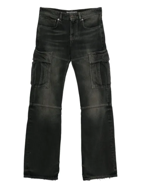 Balenciaga whiskering-effect cargo jeans Black 831704TSW64