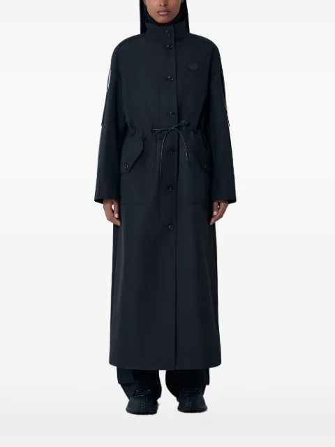 Moncler logo-patch buttoned raincoat Black 1C00002M6518999