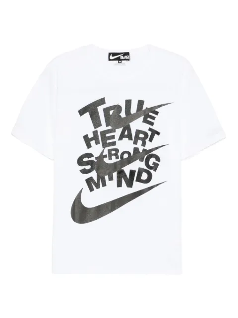 Black Comme Des Garçons x Nike slogan-print T-shirt White 1PT1040522
