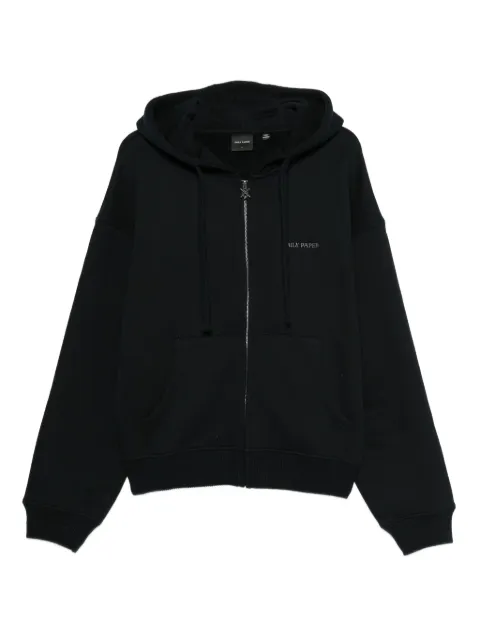 Daily Paper logo-embroidered zip-up hoodie Black 2521072