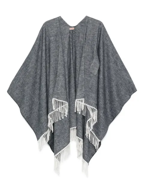 TWINSET fringed poncho Grey 252TO5040