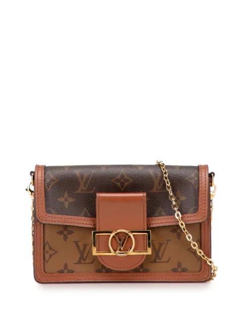 Louis Vuitton Pre-Owned 2021-2025 Monogram Reverse Dauphine Wallet on Chain crossbody bag Brown O6KYB16BMMWCIENF